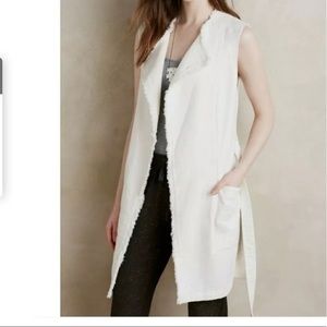 Anthropologie Elevenses frayed Luna open style vest